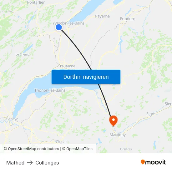 Mathod to Collonges map