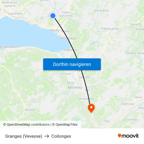 Granges (Veveyse) to Collonges map