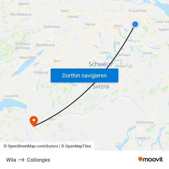 Wila to Collonges map