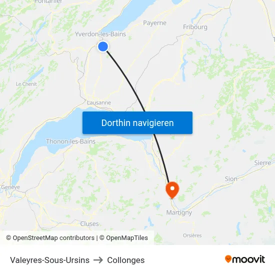 Valeyres-Sous-Ursins to Collonges map
