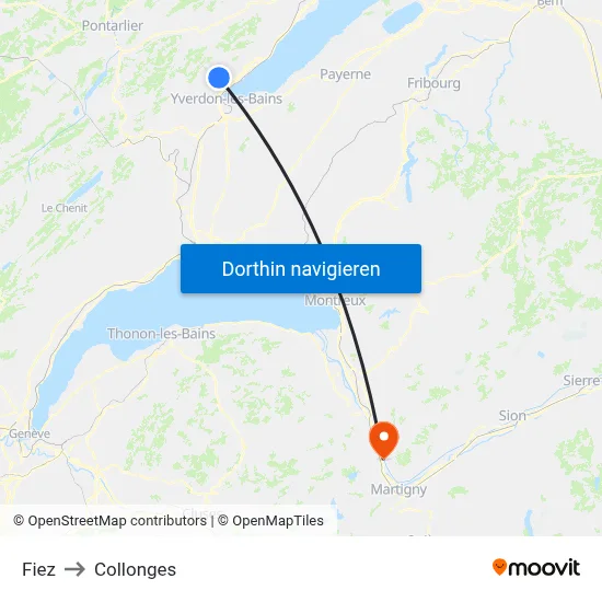 Fiez to Collonges map