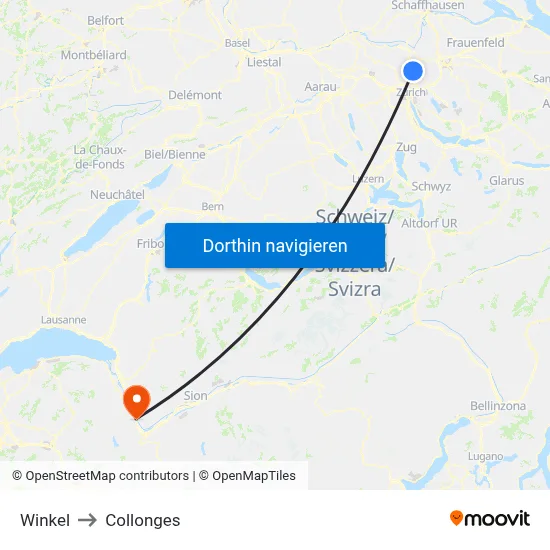Winkel to Collonges map