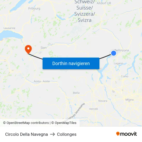 Circolo Della Navegna to Collonges map