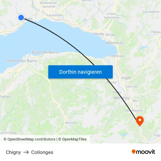 Chigny to Collonges map