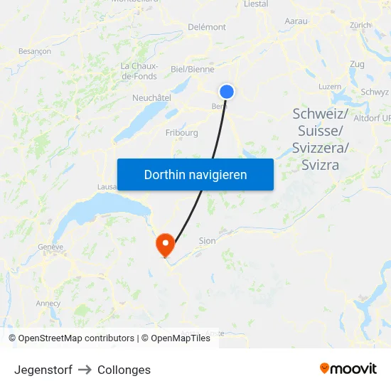 Jegenstorf to Collonges map