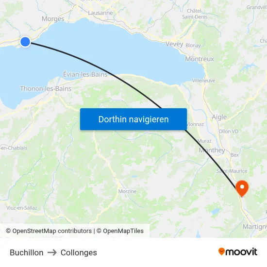 Buchillon to Collonges map