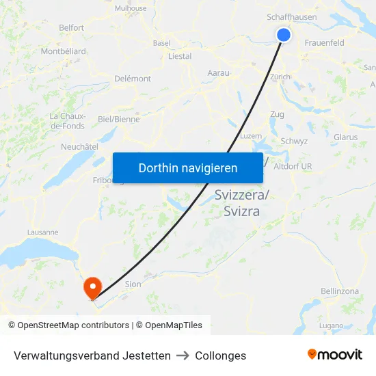 Verwaltungsverband Jestetten to Collonges map