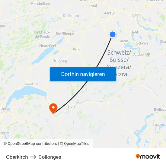 Oberkirch to Collonges map