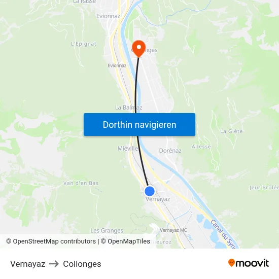 Vernayaz to Collonges map