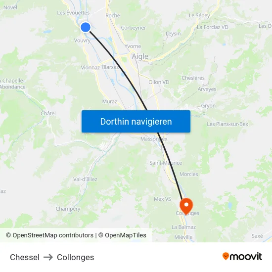 Chessel to Collonges map