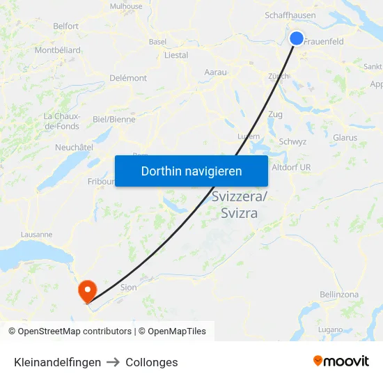Kleinandelfingen to Collonges map