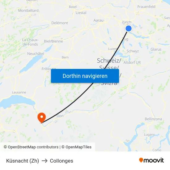 Küsnacht (Zh) to Collonges map