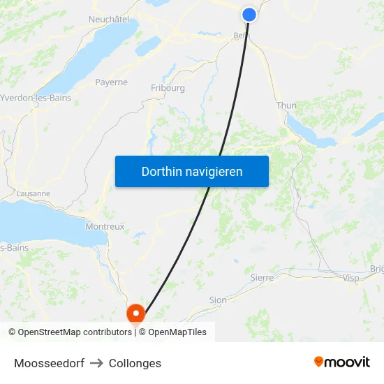 Moosseedorf to Collonges map