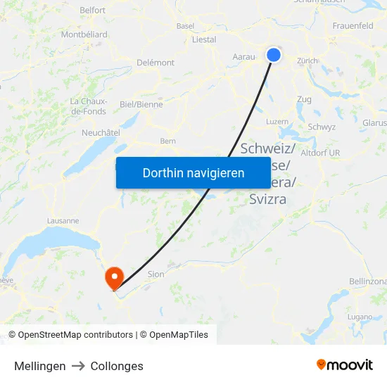 Mellingen to Collonges map