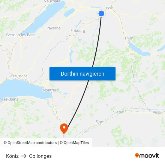 Köniz to Collonges map