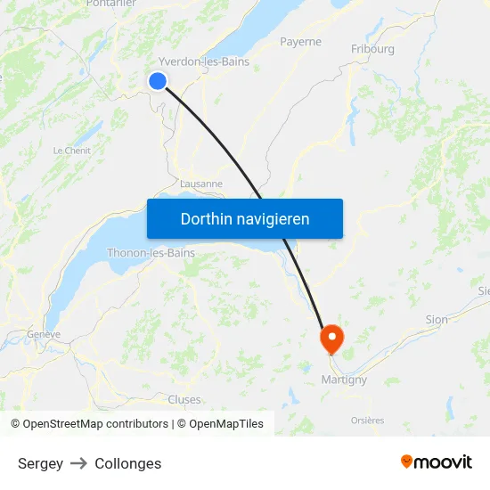 Sergey to Collonges map