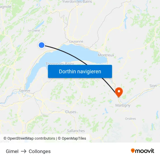 Gimel to Collonges map