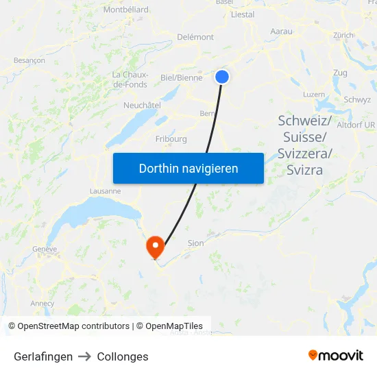 Gerlafingen to Collonges map