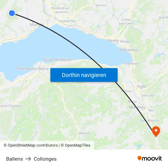 Ballens to Collonges map