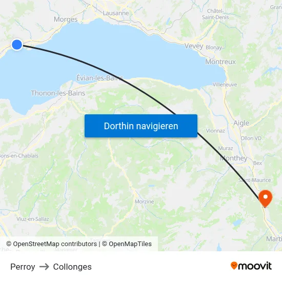 Perroy to Collonges map