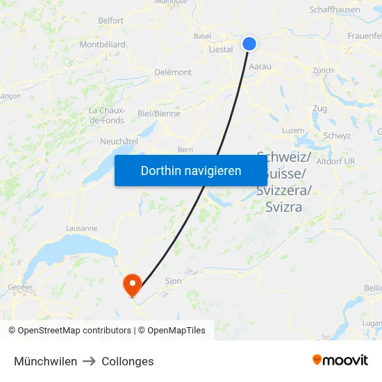 Münchwilen to Collonges map