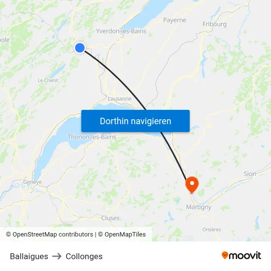 Ballaigues to Collonges map
