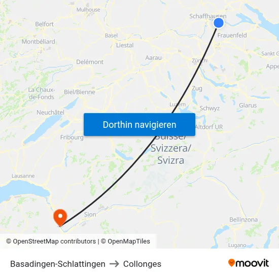 Basadingen-Schlattingen to Collonges map