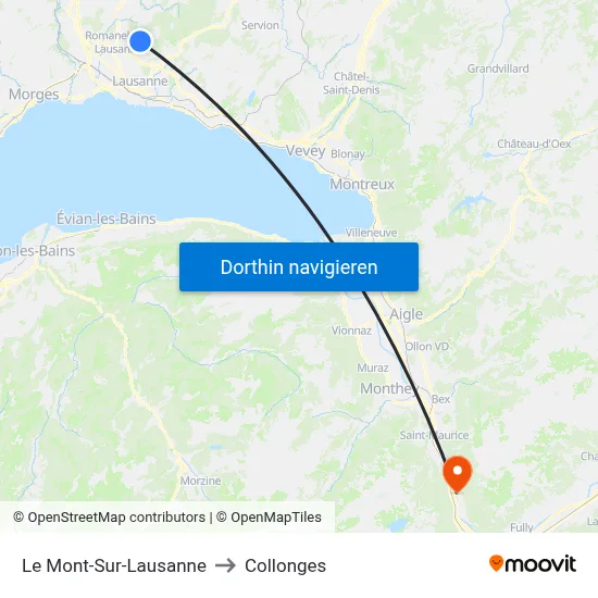 Le Mont-Sur-Lausanne to Collonges map