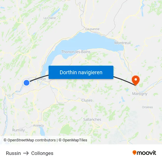 Russin to Collonges map