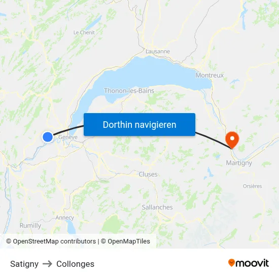 Satigny to Collonges map