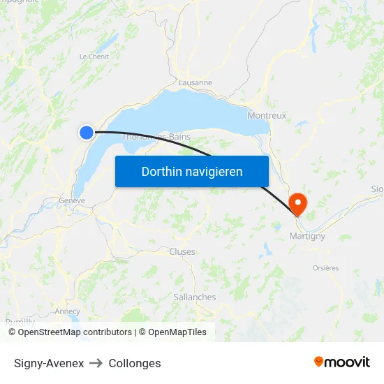Signy-Avenex to Collonges map