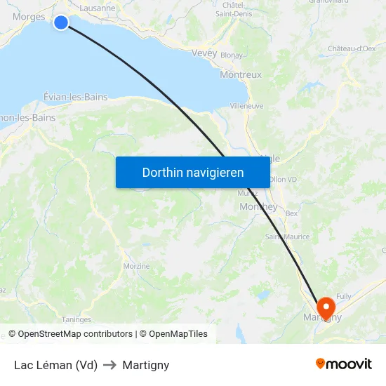 Lac Léman (Vd) to Martigny map