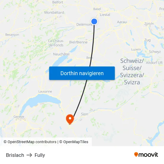 Brislach to Fully map
