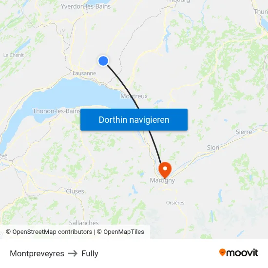 Montpreveyres to Fully map