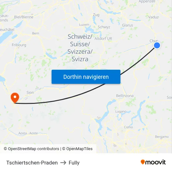 Tschiertschen-Praden to Fully map
