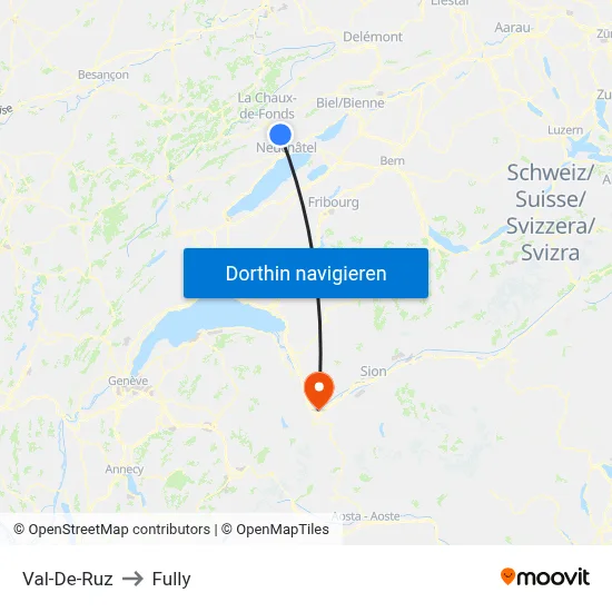 Val-De-Ruz to Fully map