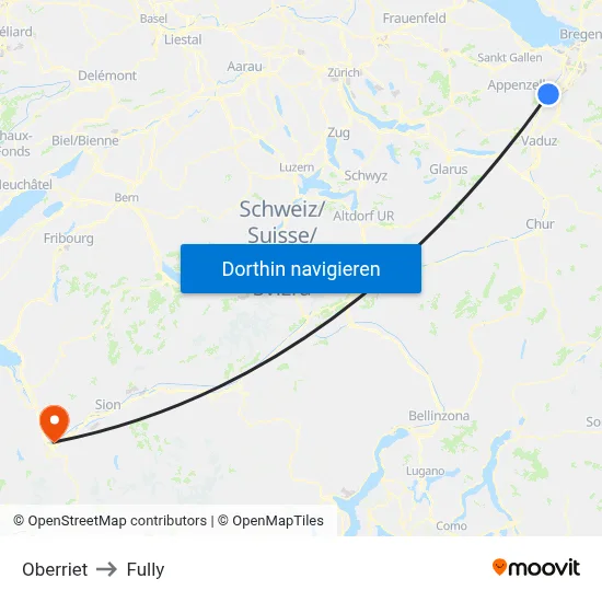 Oberriet to Fully map
