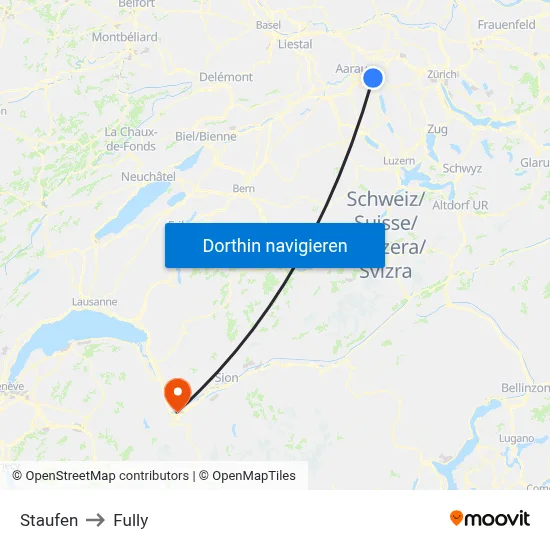 Staufen to Fully map