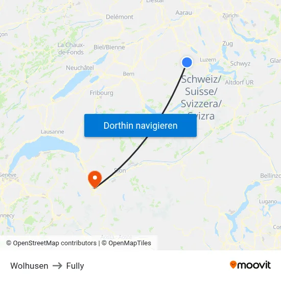 Wolhusen to Fully map