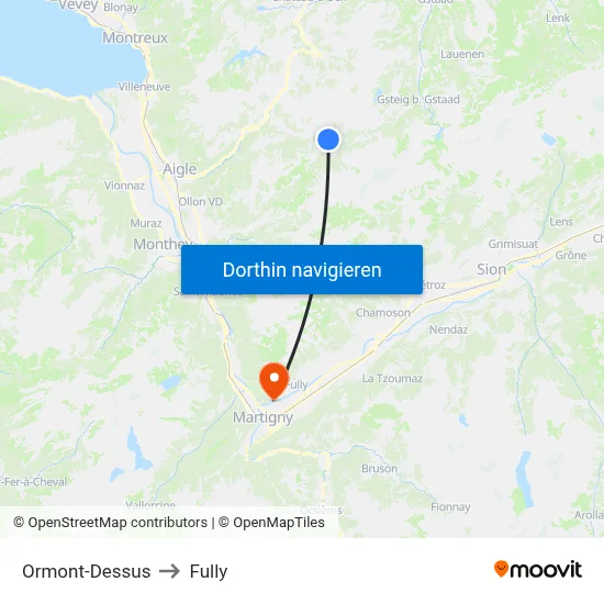 Ormont-Dessus to Fully map