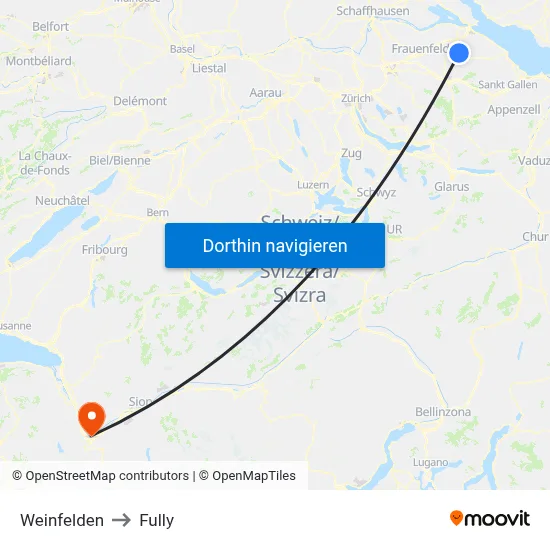 Weinfelden to Fully map