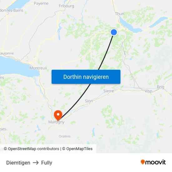 Diemtigen to Fully map