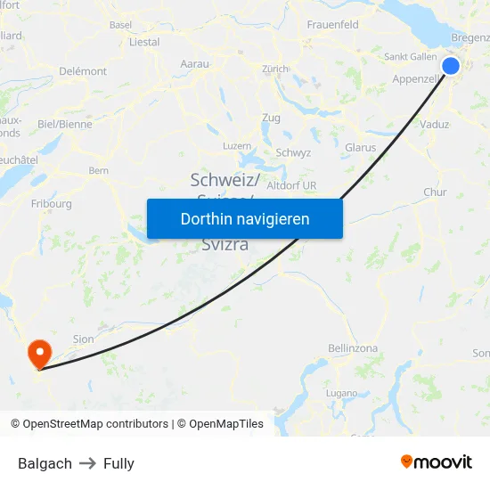 Balgach to Fully map