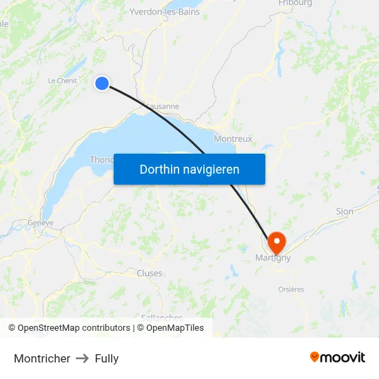 Montricher to Fully map