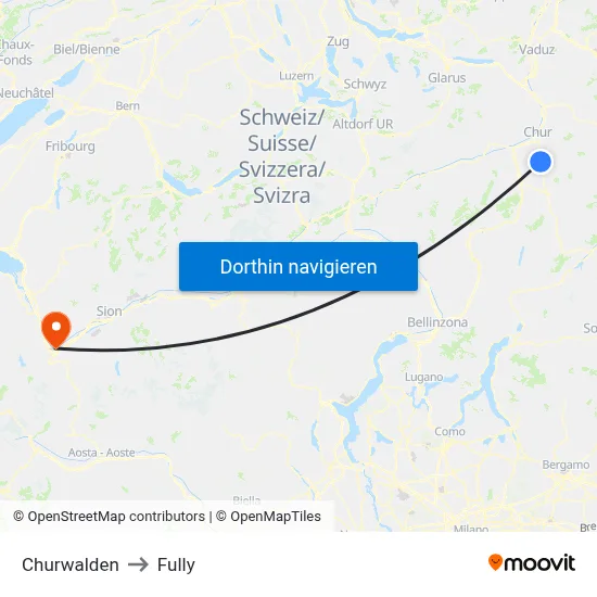 Churwalden to Fully map
