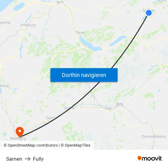 Sarnen to Fully map