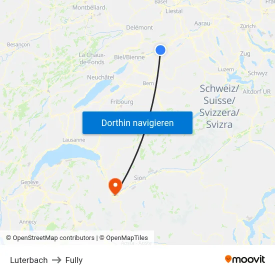 Luterbach to Fully map