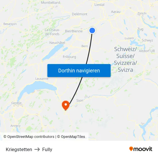 Kriegstetten to Fully map