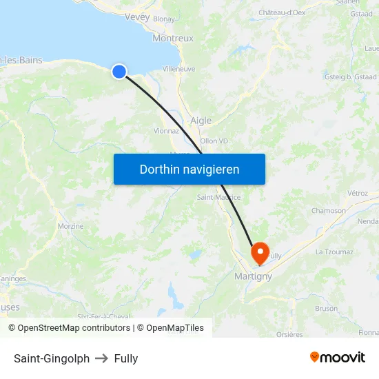 Saint-Gingolph to Fully map