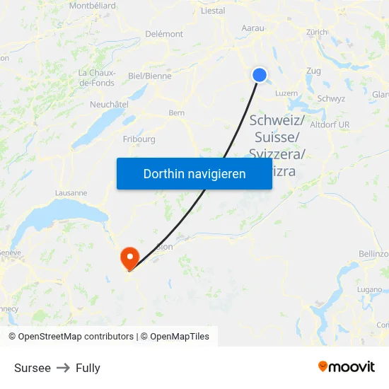 Sursee to Fully map